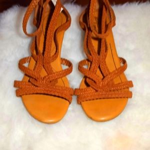 Brown dexflex wedge sandals